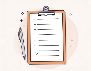 Simple clipboard with to-do list and pen