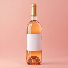 Pink wine bottle mockup