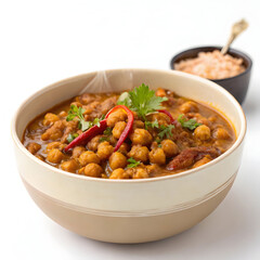 Hearty kala chana curry served in a bowl, featuring black chickpeas simmered in a spiced tomato