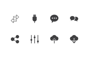 Internet and Things Icon Set Vector Illustration &ndash; Modern Web, IoT, Technology, Communication, and Smart Device Symbols for Digital Platforms, Apps, Websites, and User Interface Design