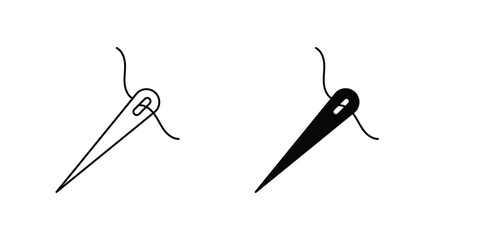 Needle set icon with white background vector stock illustration