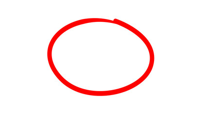 Red Hand-Drawn Scribble Circle PNG Isolated Background. Red highlighter circle vector. ...