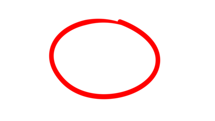 Red Hand-Drawn Scribble Circle PNG Isolated Background. Red highlighter circle vector.  Highlighting Circle Transparent Background.