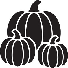 Fall pumpkin cluster silhouette vector for autumn, harvest, Thanksgiving, decoration, and seasonal.