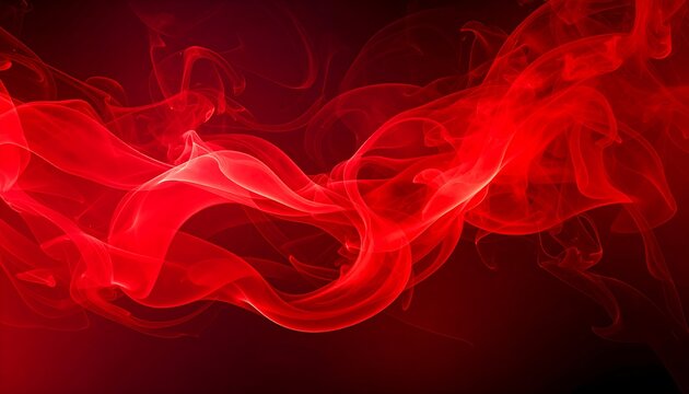 Abstract red smoke swirls against a dark background