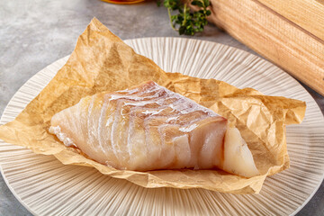 Raw cod fish fillet for cooking