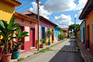 Fototapeta premium Embrace the Essence of Puerto Rican Culture in an Authentic Village: Support Local Artists and Buy Unique, Handmade Creations