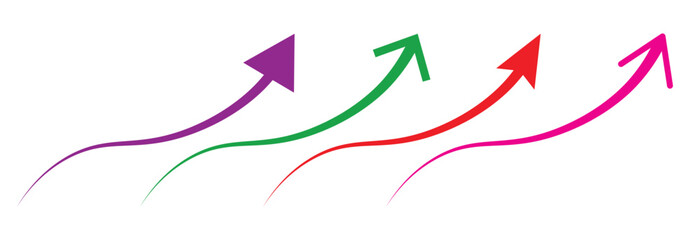 Curve arrows direction set transparent background doodle flat png