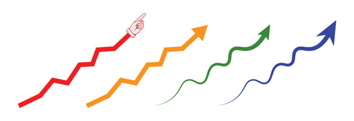 Decorative curve arrow doodle pack hand drawn colorful set with transparent background PNG