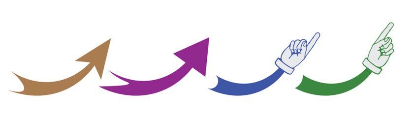 MB BodyColorful hand drawn curve arrows doodle set flat vector transparent background PNG