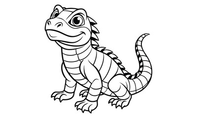 Reptiles animal Kids t shirt design silhouette and vector line art, Detailed High-Quality Line Art, Suitable for Adult Coloring Books, Stress Relief, Relaxation, and Printable Art Therapy.