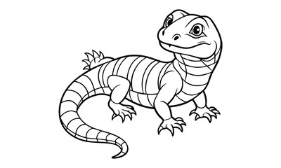 Reptiles animal Kids t shirt design silhouette and vector line art, Detailed High-Quality Line Art, Suitable for Adult Coloring Books, Stress Relief, Relaxation, and Printable Art Therapy.