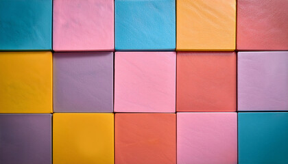 Colorful Pastel Cube Wall Texture Background