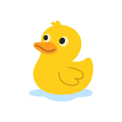 Minimalist rubber duck. Fun bath toy illustration for prints, children decor, and graphic design projects.