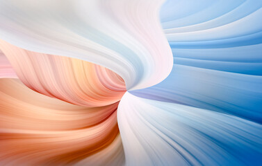 Abstract Flowing Swirl – Blue and Peach Gradient Waves