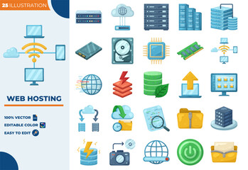 Web Hosting Illustration Set