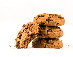 Fototapeta premium Stack of chocolate chip cookies
