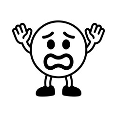 character emotion smiley with arms and legs fear vector on white background
Vector icon character with emotion