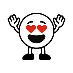 character emotion smiley with arms and legs love vector on white background
Vector icon character with emotion