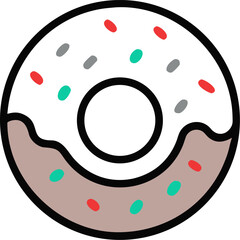 Editable vector icon, Cheesecake, Chocolate cake, Brownie, Doughnut, Éclair, Macaron, Croissant, Pie slice (apple, cherry), Custard tart, Pudding, Candy bar, Lollipop, Cotton candy, Desserts & Sweets,