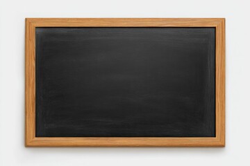 Wooden framed black chalkboard isolated on white background for education purposes