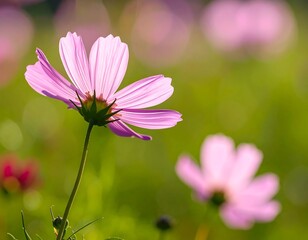 Delicate pink cosmos flower