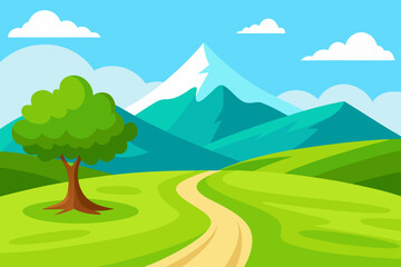 Obraz premium Landscape with mountain and winding path