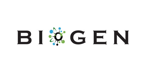 Biogen logo symbolizing innovation in biotechnology and pharmaceutical research, a modern emblem for healthcare advancements and medical breakthroughs