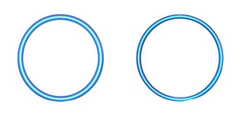 Two blue rings on a transparent background