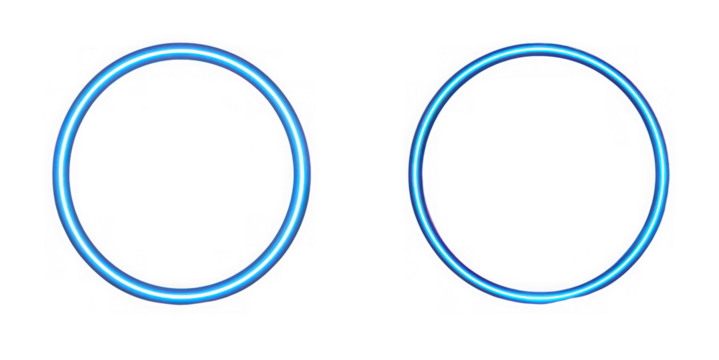 Two blue rings on a transparent background