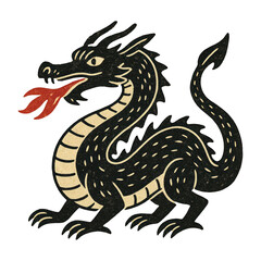 Fototapeta premium PNG Vintage dragon illustration art