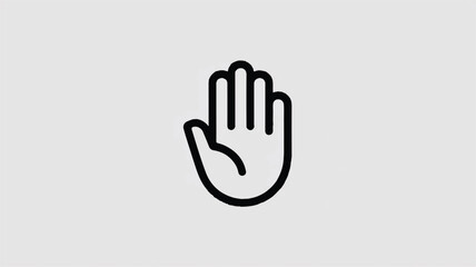 Obraz premium Minimalist line art icon of a hand gesture in grayscale and vibrant colors