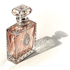 luxury perfume bottle with elegant shadow