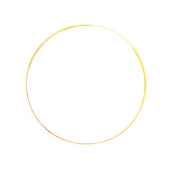 Golden circle with textured brush stroke isolated on transparent background