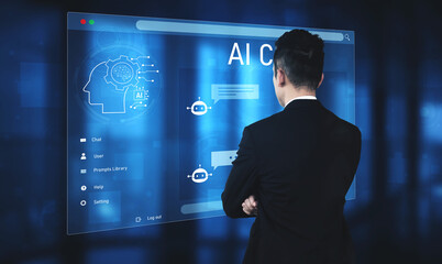 AI chatbot interface facilitates communication, chatbot, and AI interaction for automated user support and information exchange Vouch