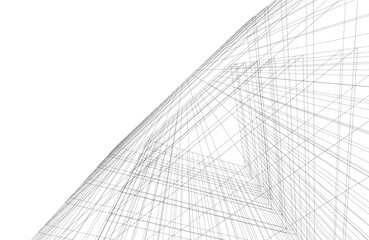 Architectural building. Design 3d background