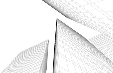 Fototapeta premium Architectural building. Design 3d background