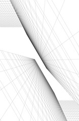 Architectural building. Design 3d background