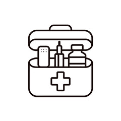 Fototapeta premium Medical Kit Icon Isolated Health First Aid Box Emergency Case