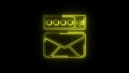 Email Signup Icon Animation with Glowing Lines on Black Background