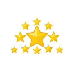 Obraz premium Shining golden star in a constellation, radiant and perfect