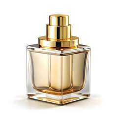 perfume bottle mockup with golden cap