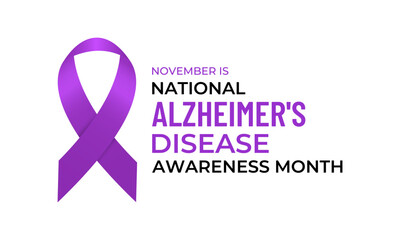 National Alzheimer’s Disease Awareness Month in November highlights early detection, caregiver support, and raising awareness about Alzheimer’s. Creating for web banner, cards, poster, social media.