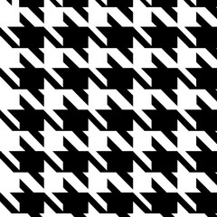 Photo of classic black and white houndstooth pattern, a timeless textile design with a repeating geometric motif, suitable for fashion and upholstery isolated on transparent background