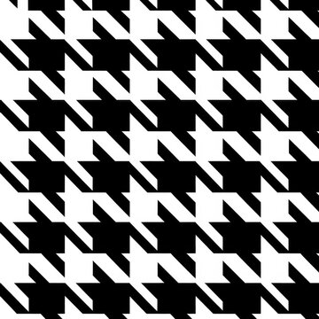 Photo of classic black and white houndstooth pattern, a timeless textile design with a repeating geometric motif, suitable for fashion and upholstery isolated on transparent background