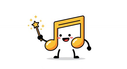 Cute musical note character