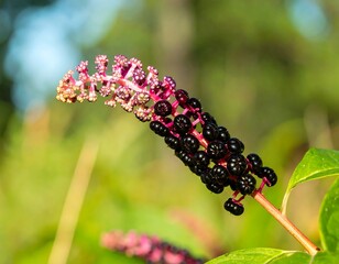 Close-up of a vibrant cluster of dark purple berries