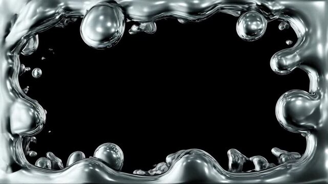 Liquid metal silver frame, 4K