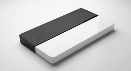 Modern External Hard Drive on White Background