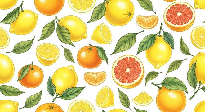Citrus Fruits Pattern Design.